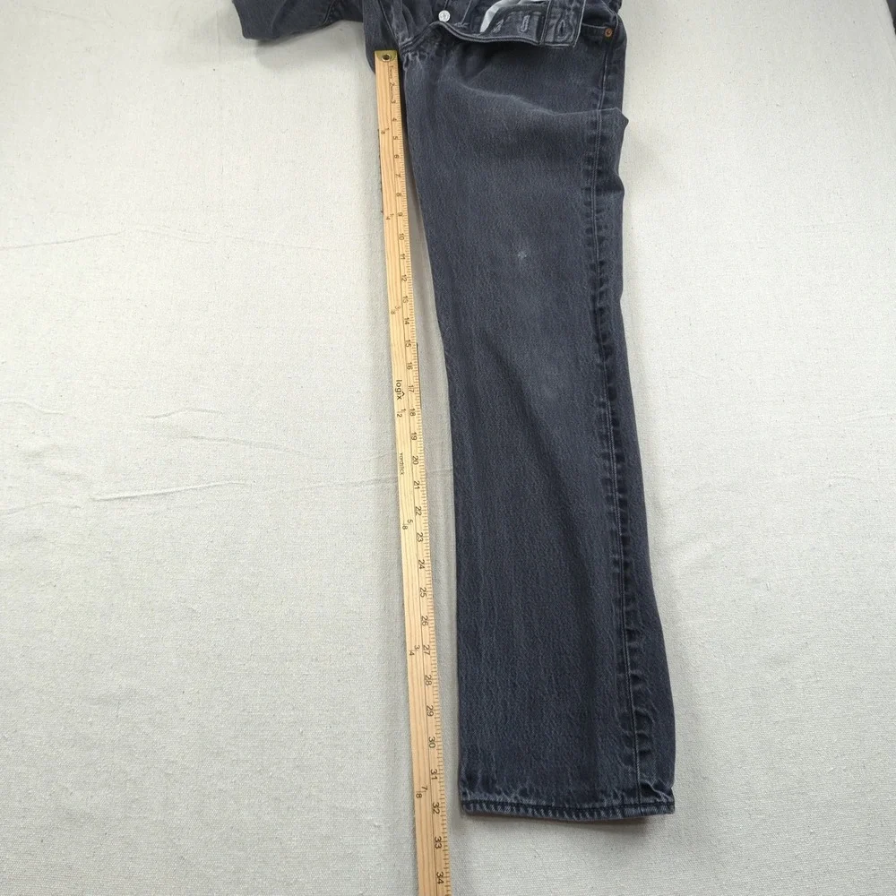 Levis 501 Jeans Mens 33x32* Black Button Fly Western Classic American Distressed